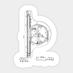 Type Writing Machine Vintage Patent Hand Drawing Sticker